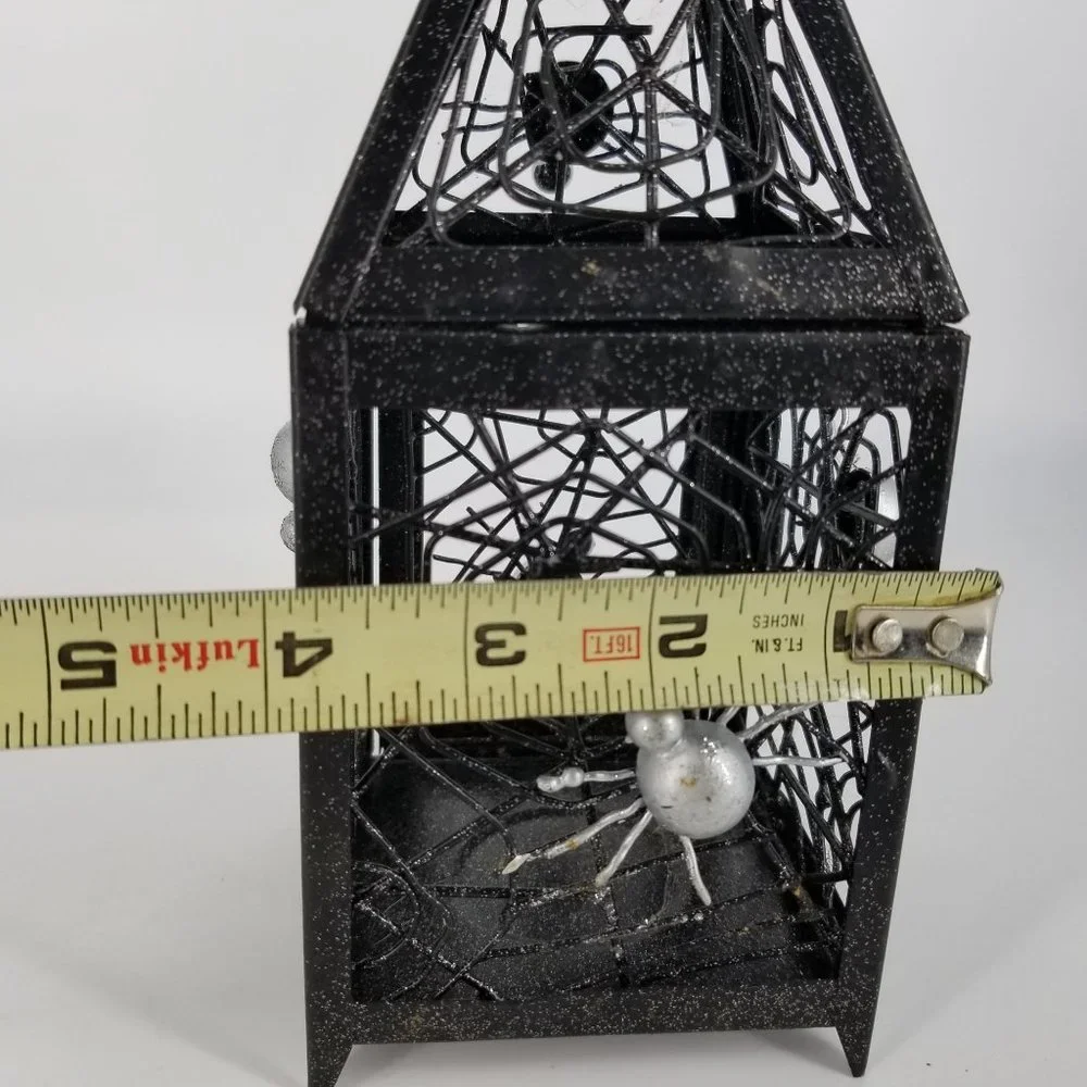 Spider Web Lantern Candle Holder Black Metal Halloween Home Decor Gothic 8